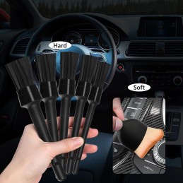 Bighan 6PCS Car Detailing Brush Soft, Automotive Detail Brushes for Cleaning Wheels, Interior, Exterior, Leather, Air Vents