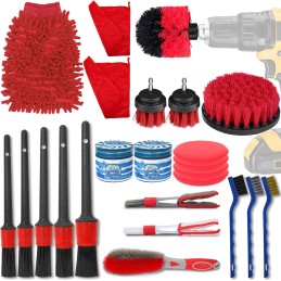 GOH DODD 13 Pieces Car Cleaning Kit, Auto Detailing Brush Set for Cleaning Wheels, Interior, Exterior, Leather, Dashboard, Air