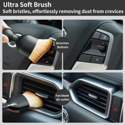 QioTceen Car Detailing Brush Set - 4-Piece Kit for Interior & Exterior Cleaning - Premium Car Wash Brushes for Professional