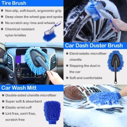 26Pcs Car Detailing Brush Set, Car Detailing Kit, Auto Detailing Drill Brush Set, Car Detailing Brushes, Car Buffing Sponge Pads