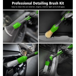 YeewayVeh Detailing Brush Set, 3Pack Car Detailing Brushes for Dashboard Engine Bay Air Vents Leather Seat Wheel Vehicle