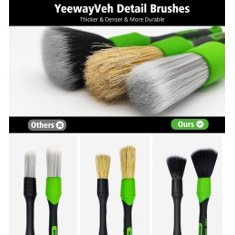 YeewayVeh Detailing Brush Set, 3Pack Car Detailing Brushes for Dashboard Engine Bay Air Vents Leather Seat Wheel Vehicle