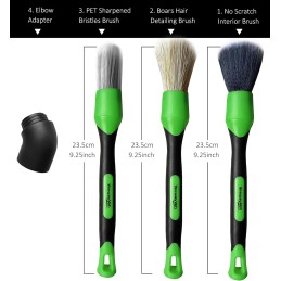 YeewayVeh Detailing Brush Set, 3Pack Car Detailing Brushes for Dashboard Engine Bay Air Vents Leather Seat Wheel Vehicle