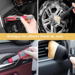 Toionmm 6 Stück Auto Detailingbürste, Auto Reinigungsbürsten Set, Auto Innenreinigung Bürste Feine Staubpinsel, Auto Detailing