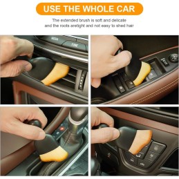 URAQT Car Interior Cleaning Brush, 2 Pcs Car Detailing Brushes Duster with Soft Bristles, No Scratch Cleaning Brushes Duster,