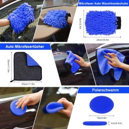 Herrfilk Auto Reinigungsset, 20 Pcs Autopflege Set, Auto Detailing Pinsel Auto Waschset für Auto Reinigung Innenraum und Außen,