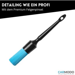 CARMODO® Premium Detailing Pinsel für die Autopflege - extrem resistenter Reinigungspinsel, Profi Auto Reinigung, Felgenbürste,