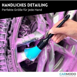 CARMODO® Premium Detailing Pinsel für die Autopflege - extrem resistenter Reinigungspinsel, Profi Auto Reinigung, Felgenbürste,