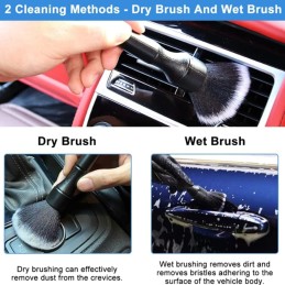 Car Detailing Brush,2Pcs Automotive Detail Cleaning Brushes Soft Auto Detailing Brush Kit Car Detail Cleaning Tool Reusable Car