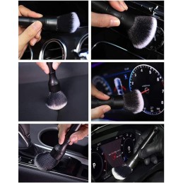 Car Detailing Brush,2Pcs Automotive Detail Cleaning Brushes Soft Auto Detailing Brush Kit Car Detail Cleaning Tool Reusable Car