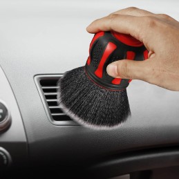 NQEUEPN Car Detail Brush, Red Handle Synthetic Brush with Brush Holder Ultra Soft Detailing Brush for Car Dashboard Central