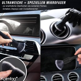 6 Stück Auto Detailing Pinsel Set mit Wasserdichte Tasche, Extra Weich Detail Reinigungspinsel Bürsten Brush für Schonend