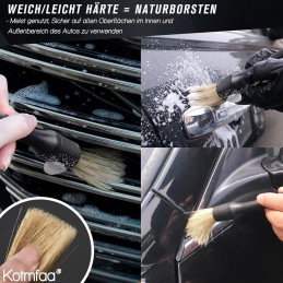 6 Stück Auto Detailing Pinsel Set mit Wasserdichte Tasche, Extra Weich Detail Reinigungspinsel Bürsten Brush für Schonend