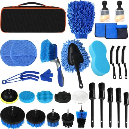 31 Piece Car Cleaning Kit, Car Detailing Kit Including Drill Brushes Set, Polishing Pad, Car Detailing Brushes, Cleaning Cloth