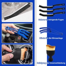 31 Piece Car Cleaning Kit, Car Detailing Kit Including Drill Brushes Set, Polishing Pad, Car Detailing Brushes, Cleaning Cloth