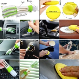 13er Auto Reinigung Bürsten Pinsel Set, mit Detailing Bürsten Reifenbürste Car Duster Brush Mikrofaser Felgenbürste