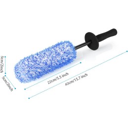 URAQT Car Wheel Brush, No Metal Wheel and Rim Detailing Brush, Car Wheel Cleaning Brush, Soft Dense Alloy Wheel Brush, Suitable