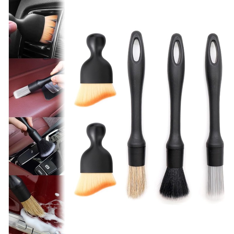 FainFun Auto Reinigung Pinsel Set, Auto Detail Reinigungsbürsten, 5 Stück Car Interior Detailing Brush, Auto Innere