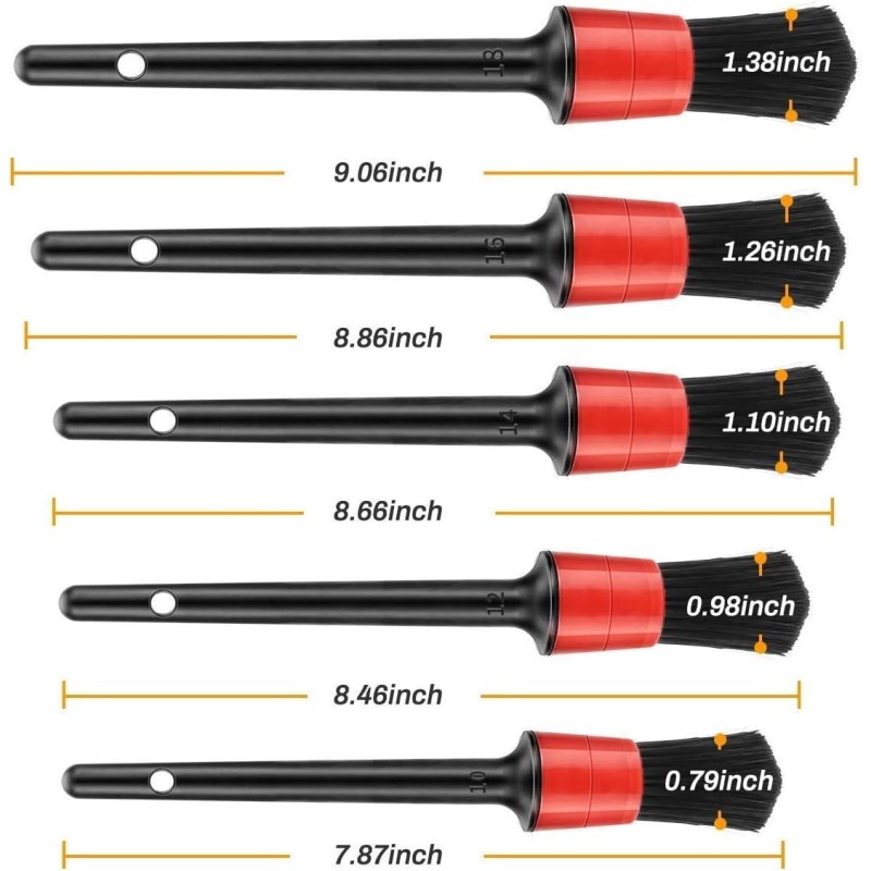 Sunshine smile Auto Detail Reinigungsbürsten, 5er Auto Reinigung Pinsel Set, Auto Detailing Bürsten, Detailing Autobürste für