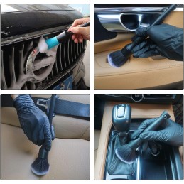 XTDMJ Auto Premium Detailing Pinsel Set, 4 Stück Detailing Pinsel mit Hakenloch zum Aufhängen, Reinigungspinsel für Auto