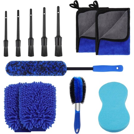 Bemece 12PCS Car Cleaning Tool Kit, Car Detail Cleaning Kit With Car Detailing Brushes, Car Cleaning Tool Set, Perfect For