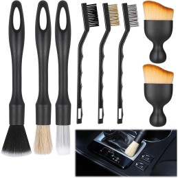 JIZZU 4 Stück Auto Detailing Bürsten Set, Auto Detailing Pinsel Set, Reinigung Pinsel Set Auto Innen Detailing Bürsten zum