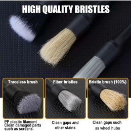 FINEASY 5 PCS Auto Car Detailing Brush Set, Car Interior Cleaning Soft Brushes, Auto Detail Cleaning Brush, Cleaning Brush Tool