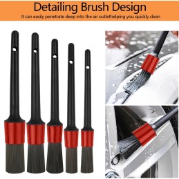 Esteopt 9 Pcs Car Detailing Brush Set, Car Interior Detailing Brushes Auto Ultra-Soft Detail Cleaning Brush, Car Detailing Kit