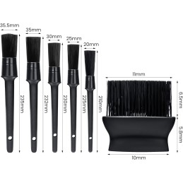 HUSAIHU 6PCS Car Detailing Brush Set, Car Cleaning Brush and Dust Collector, Suitable for Cars, Motorcycles, Tires, Dashboard,