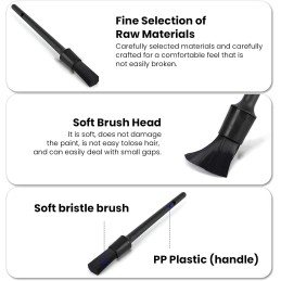 HUSAIHU 6PCS Car Detailing Brush Set, Car Cleaning Brush and Dust Collector, Suitable for Cars, Motorcycles, Tires, Dashboard,