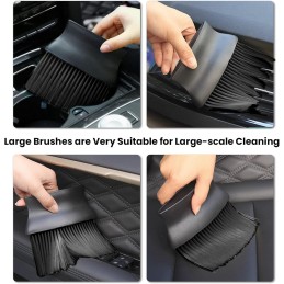 HUSAIHU 6PCS Car Detailing Brush Set, Car Cleaning Brush and Dust Collector, Suitable for Cars, Motorcycles, Tires, Dashboard,