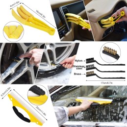 Herrfilk Car Cleaning Set, 20 Pieces Car Care Set, Car Detailing Brush Car Wash Set for Car Cleaning Interior and Exterior, Air