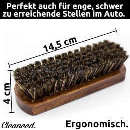 Cleaneed PREMIUM Leder- und Textilbürste – Extra schonend - Einfache Pflege & Reinigung - Reinigungsbürste für Polster, Leder,