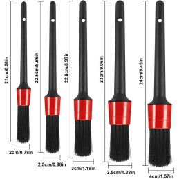 NATUCE 5 Pack Auto Car Detailing Brush Set, Automotive Detail Cleaning Brushes for Cleaning Engine Bay, Wheels, Interior,