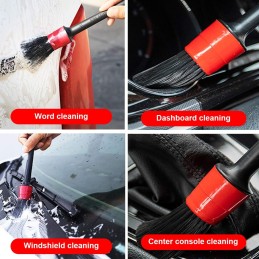 NATUCE 5 Pack Auto Car Detailing Brush Set, Automotive Detail Cleaning Brushes for Cleaning Engine Bay, Wheels, Interior,