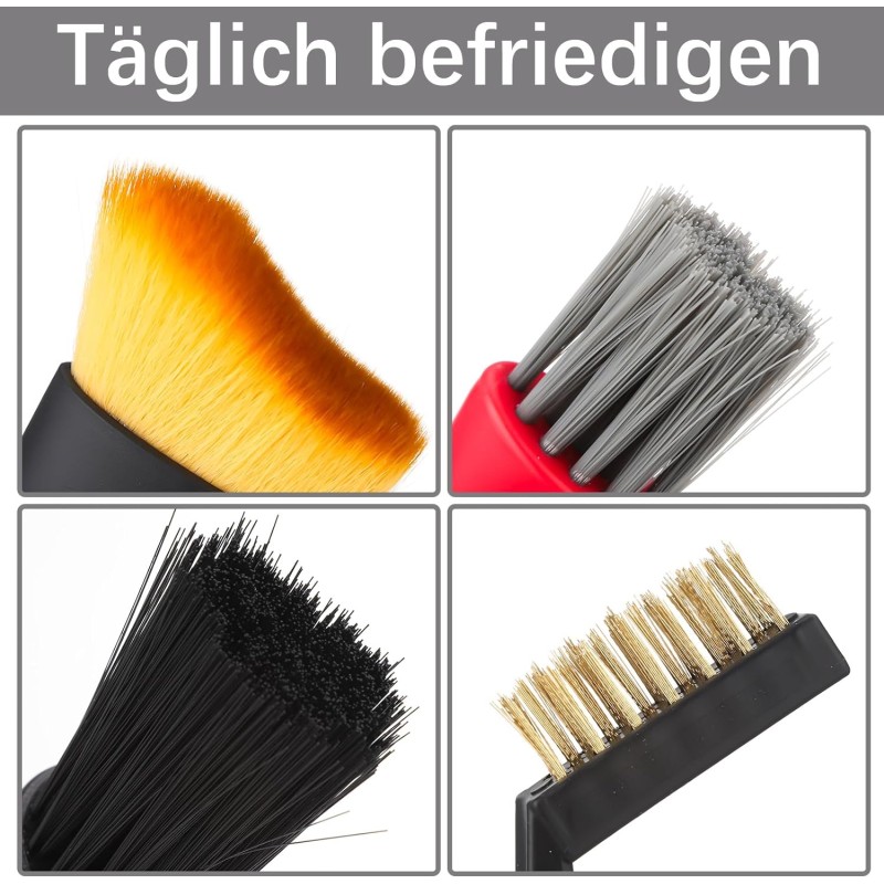 Yamitora 10 Stück Auto Detailingbürste, Auto Reinigungsbürsten Pinsel Set, Ultrasoft Weiche Detail Bürste für Auto Innenraum und