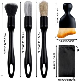 AWAVM 5 PCS Car Detailing Brush Set, Car Interior Detailing Brushes Auto Ultra-Soft Detail Cleaning Brush Dust Removal Brushes