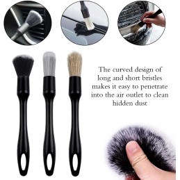 AWAVM 5 PCS Car Detailing Brush Set, Car Interior Detailing Brushes Auto Ultra-Soft Detail Cleaning Brush Dust Removal Brushes