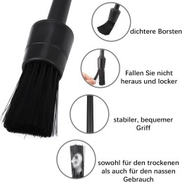 Yamitora 10 Stück Auto Detailingbürste, Auto Reinigungsbürsten Pinsel Set, Ultrasoft Weiche Detail Bürste für Auto Innenraum und