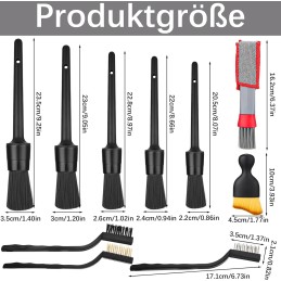 Yamitora 10 Stück Auto Detailingbürste, Auto Reinigungsbürsten Pinsel Set, Ultrasoft Weiche Detail Bürste für Auto Innenraum und