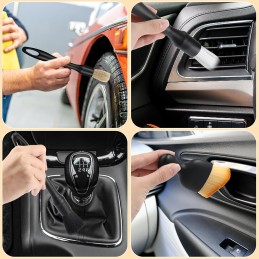 Gowkeey 5 Stück Auto Detailingbürste Auto Detailingbürste Auto Reinigungsbürsten Ultrasoft Auto Reinigungspinsel Premium