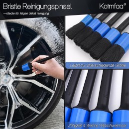 Auto Mikrofaser Felgenbürste extra dünn mit Detailing Pinsel, Lang Flach Alufelgen Felgenreiniger Bürste Wheel Brush für eine