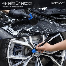 Auto Mikrofaser Felgenbürste extra dünn mit Detailing Pinsel, Lang Flach Alufelgen Felgenreiniger Bürste Wheel Brush für eine