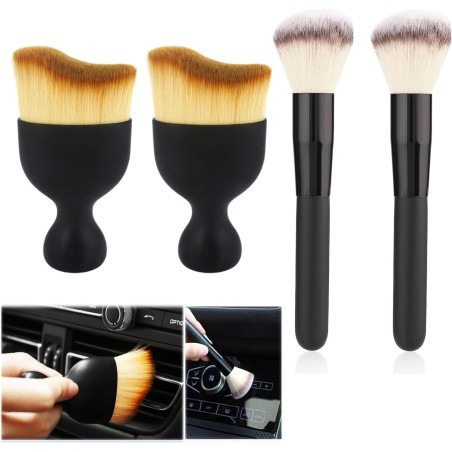 lohill Auto Detailingbürste staubpinsel,4 Stück Auto Reinigungsbürsten Car Interior Detailing Brushes reinigungspinsel, Auto