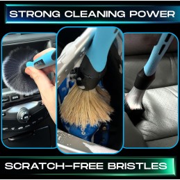 Sudz Budz Auto Detailing Pinsel Set von 3 | Gemischte ultraweiche Borsten, wechselbare Bürstenköpfe, Ellenbogenadapter | Keine