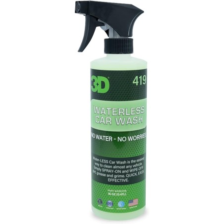 3D Waterless Car Wash - Easy Spray Waterless Detailing Spray - No Soap or Water Needed - Great on Cars, RVs, Motorcycles & Boats