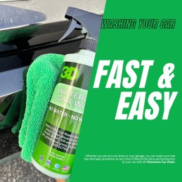 3D Waterless Car Wash - Easy Spray Waterless Detailing Spray - No Soap or Water Needed - Great on Cars, RVs, Motorcycles & Boats