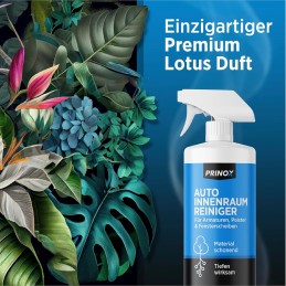 PRINOX® Profi Auto Innenraum Reiniger Set 500ml - Cockpitpflege für die Innen Reinigung von Kunststoff, Polster, Leder &