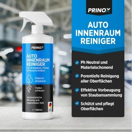 PRINOX® Profi Auto Innenraum Reiniger Set 500ml - Cockpitpflege für die Innen Reinigung von Kunststoff, Polster, Leder &