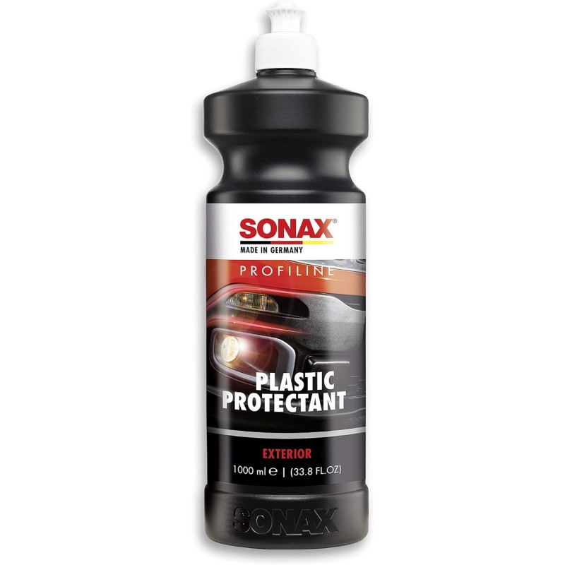 SONAX PROFILINE PlasticCare (1 Liter) Kunststoffpfleger frischt Farben auf, gibt dezenten Glanz und kaschiert Vermattungen und